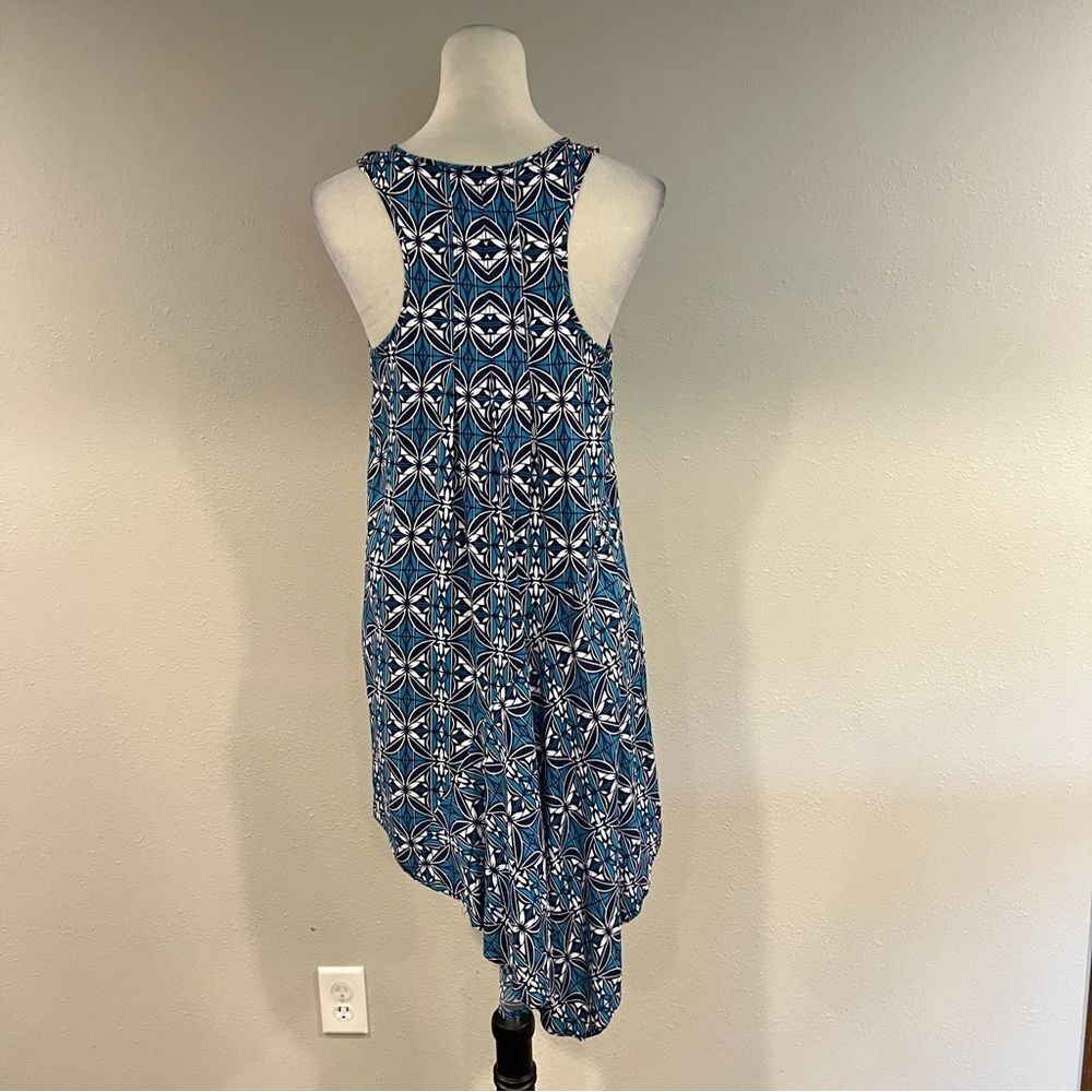 Stylus Blue Geometric Patterned Asymmetrical Dress - image 6